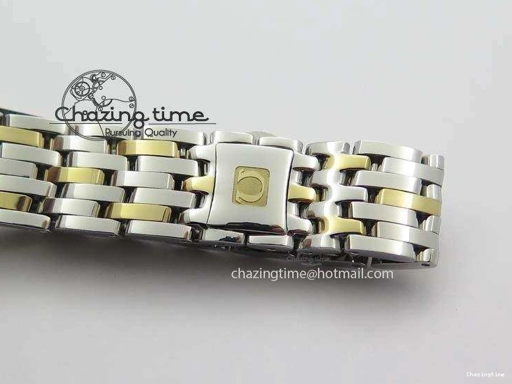 0111 De Ville 27mm SS YG Ladies MK 1:1 Best Edition White MOP Dial On SS Bracelet Ronda Quartz Sophisticated 8192